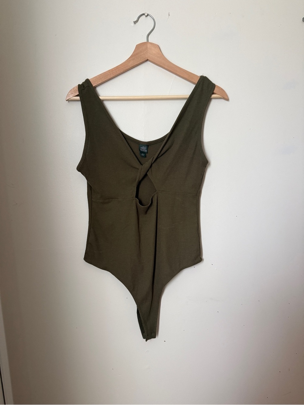 wild fable Olive Twist-Front Tank Bodysuit